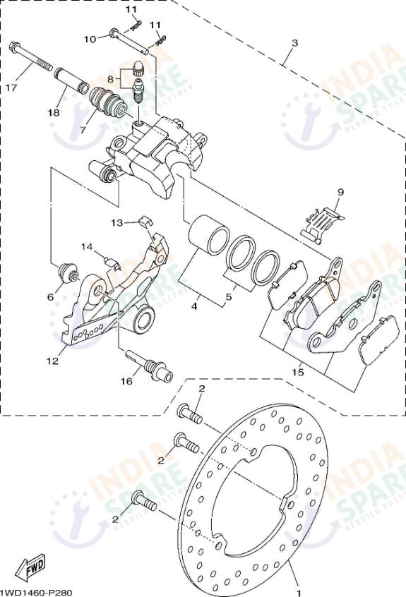 REAR BRAKE CALIPER